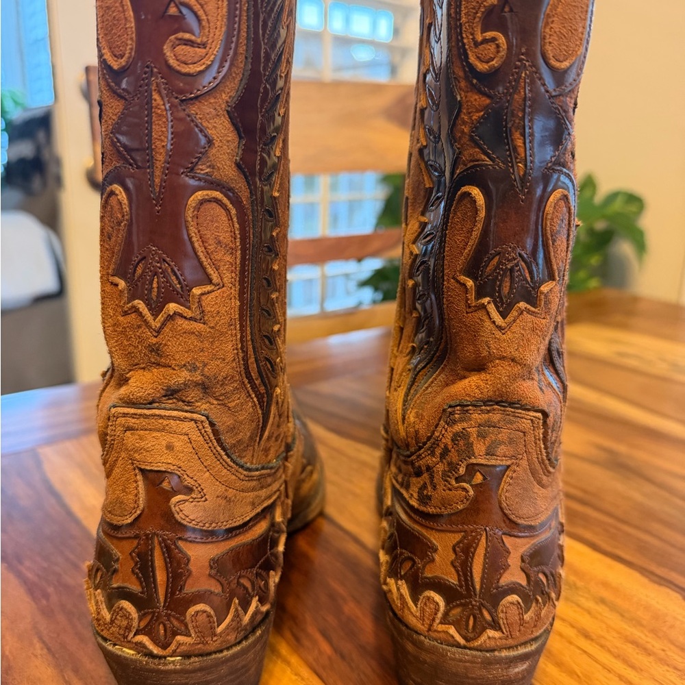 Old Gringo Eagle Inlay Cowboy Boots brown/black. 8.5B - Picture 6 of 11